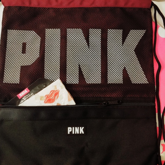 Deep Ruby Drawstring Backpack - Picture 2 of 3